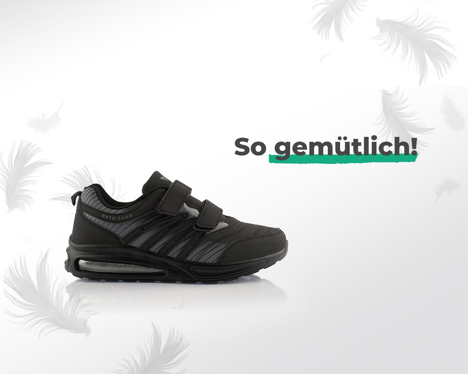 LEOSS Herren Sneaker Mit Klettverschluss - Leichte Laufschuhe Mit Dämpfung