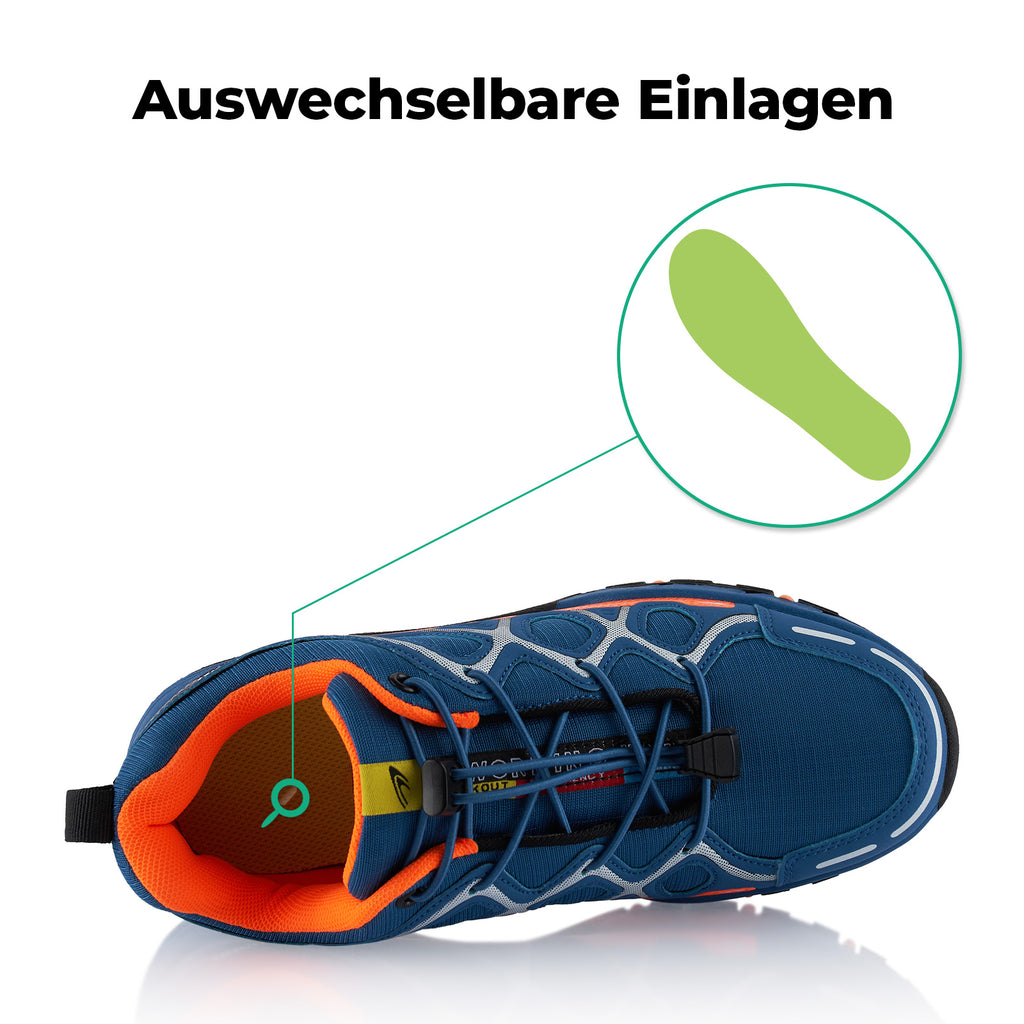 – Blau-Orange Wanderschuhe leichte Trekkingschuhe