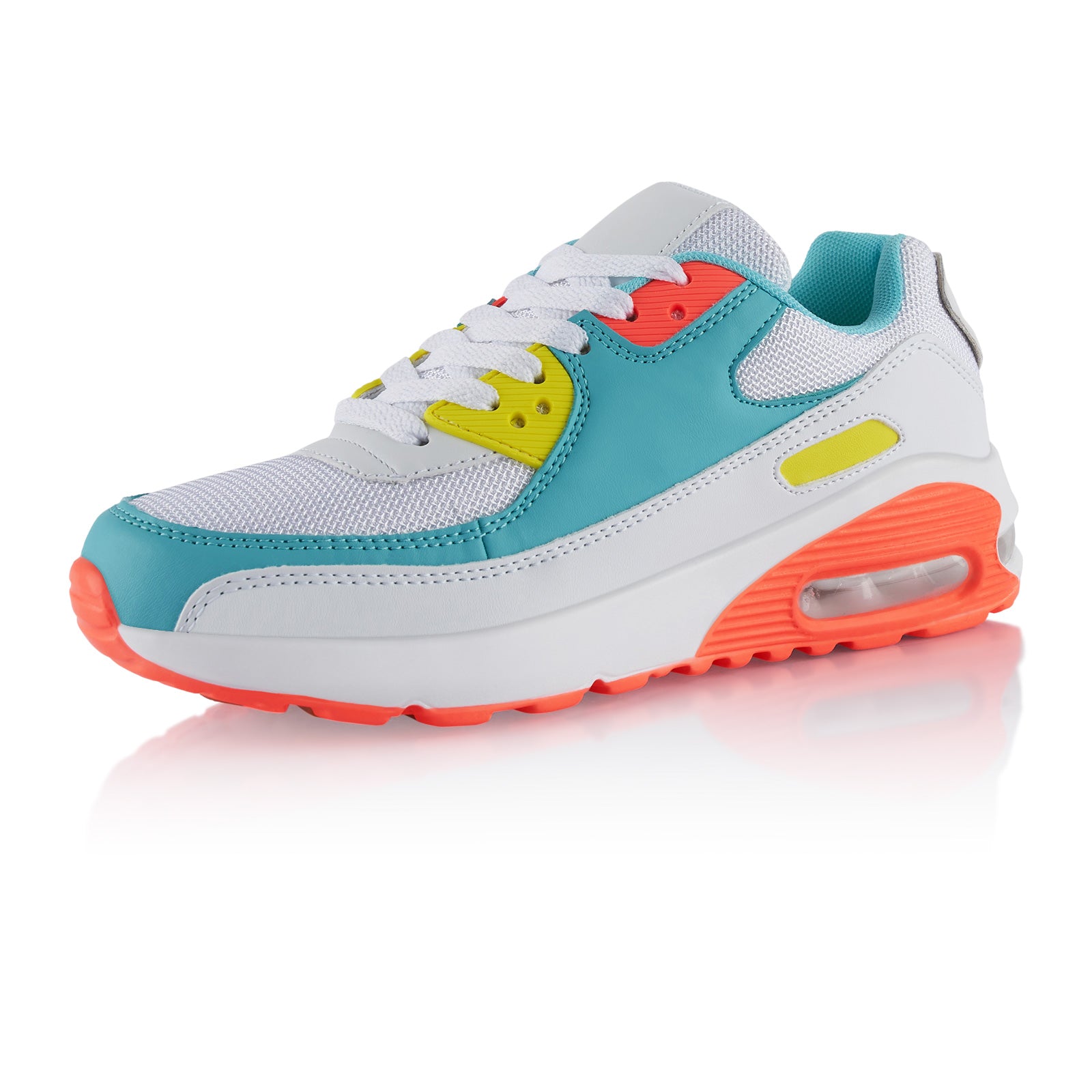 Sneaker Dampfung Sportschuhe WeiB Hellblau