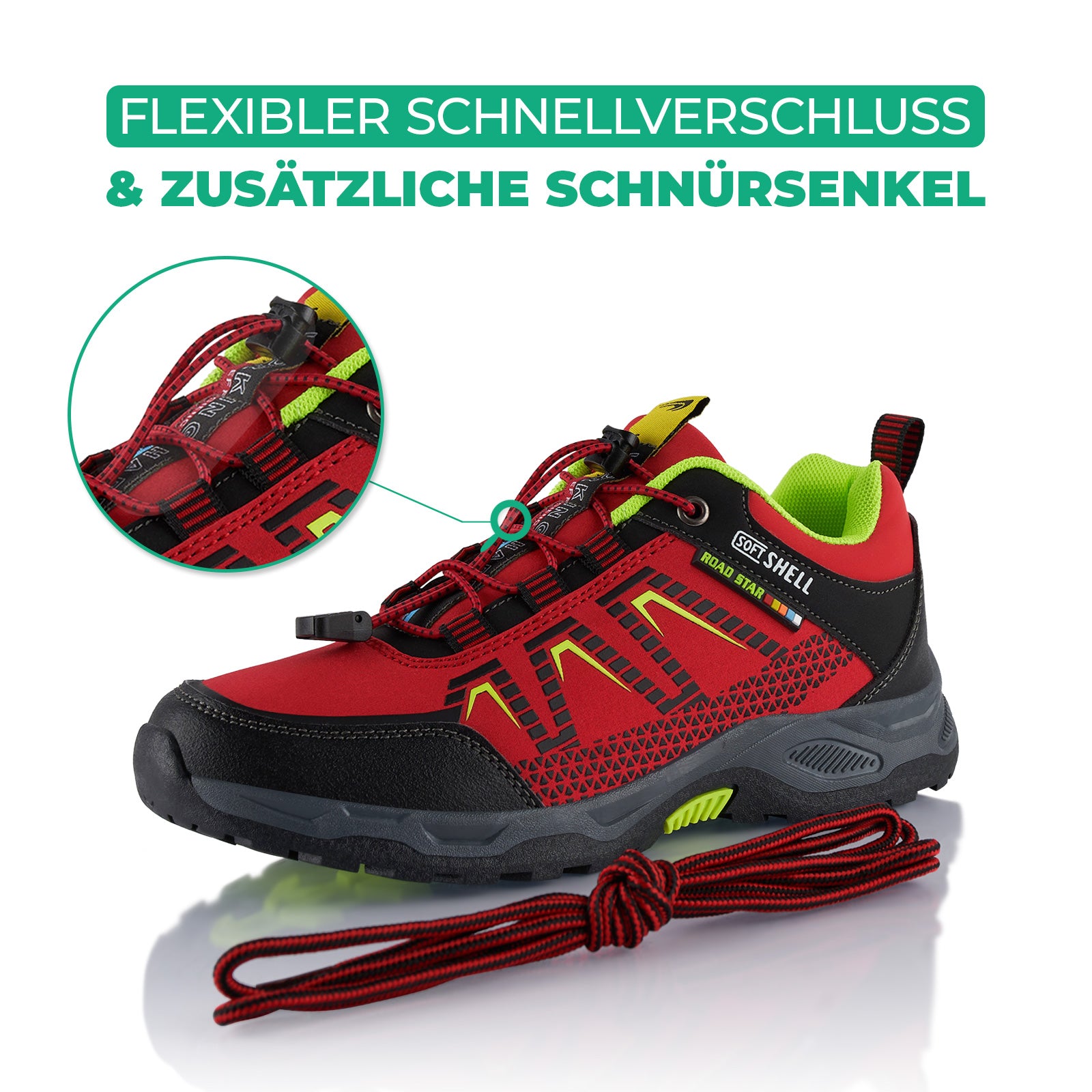 trekkingrad schuhe Wanderschuhe leichte Trekkingschuhe Softshell-Rot-Schwarz
