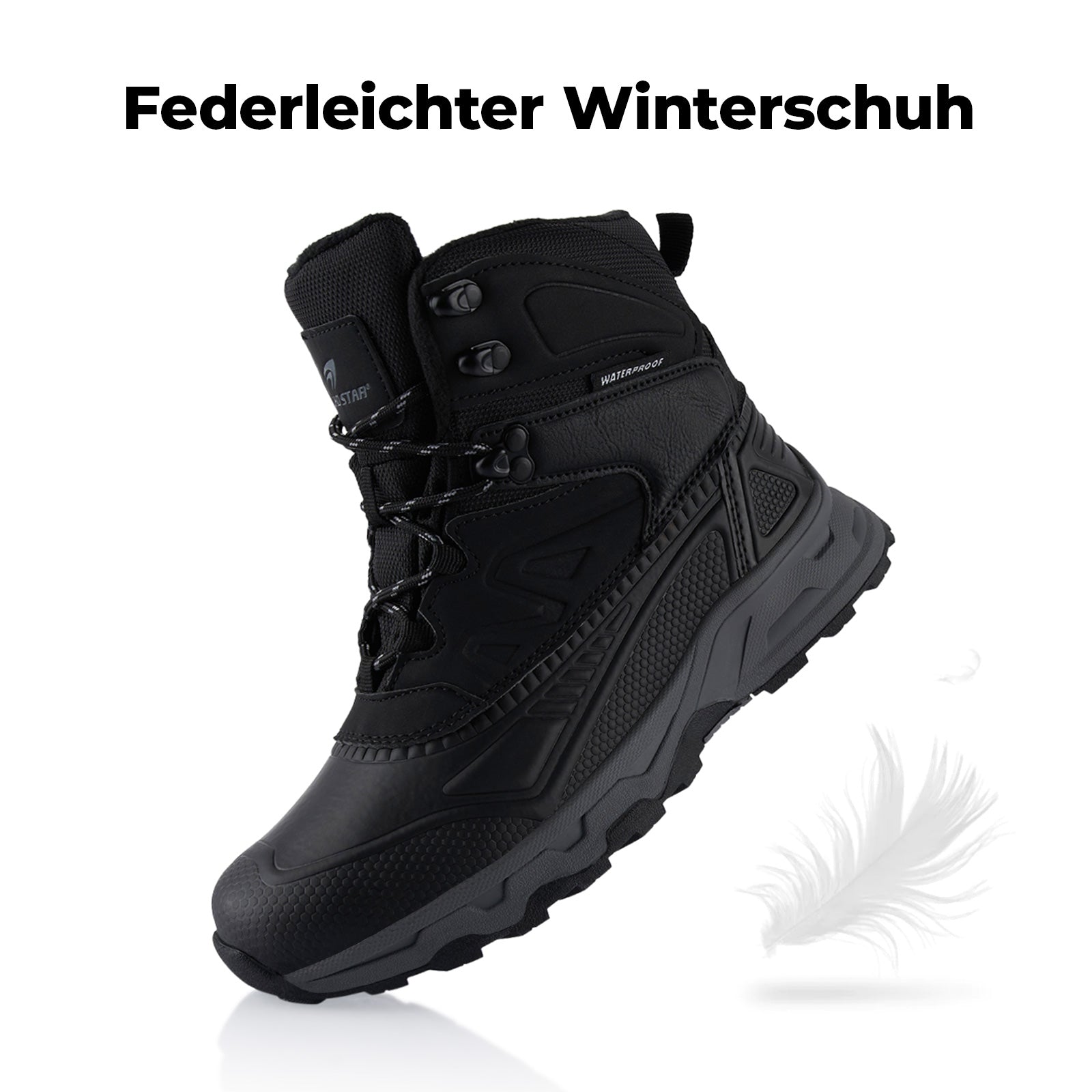 Wasserdichte Stiefel warme Winterstiefel Schwarz