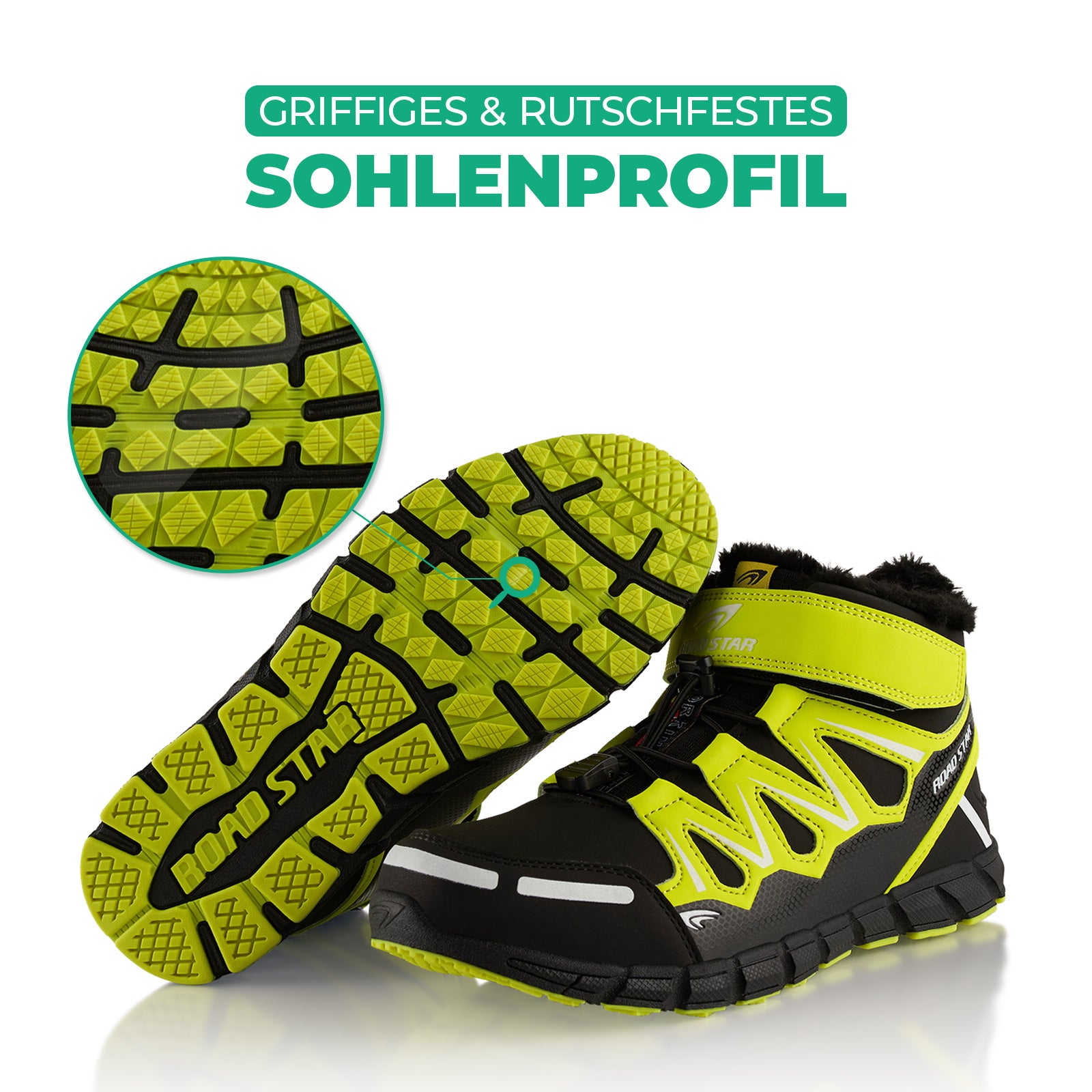 Roadstar Winterstiefel Mit Klettverschluss Herren Winterstiefel