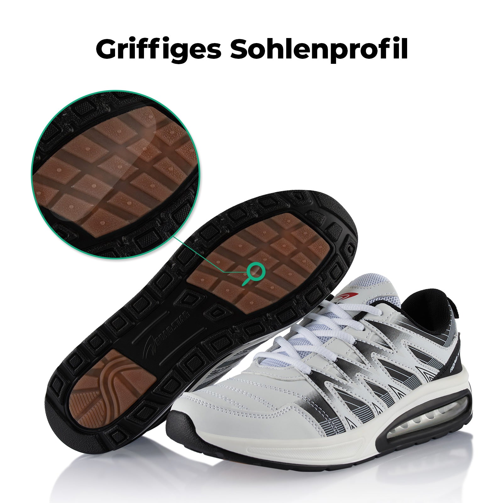Sneaker Dämpfung Sportschuhe – Weiß-Schwarz
