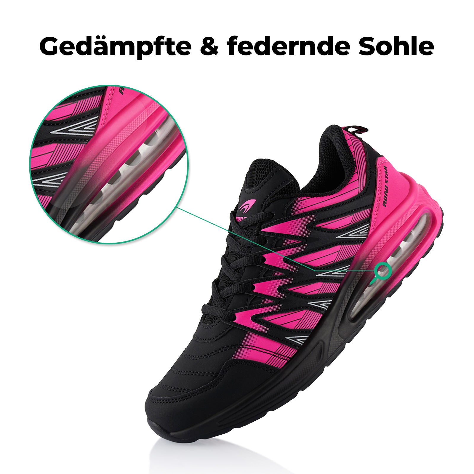Sneaker Dämpfung Sportschuhe – Schwarz-Pink - Main Image