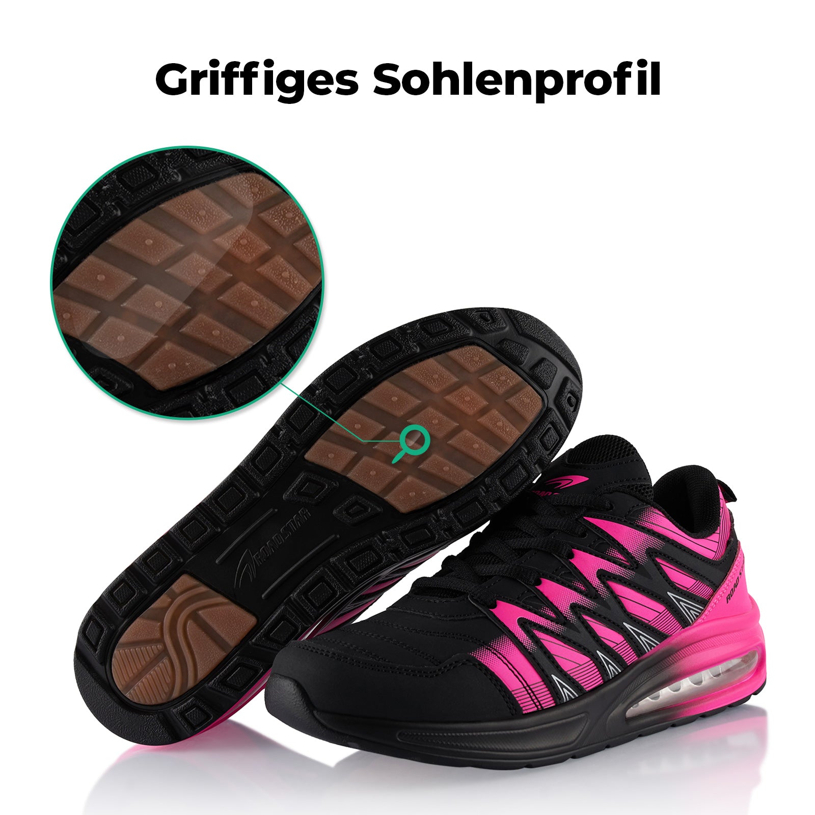 Sneaker Dämpfung Sportschuhe – Schwarz-Pink