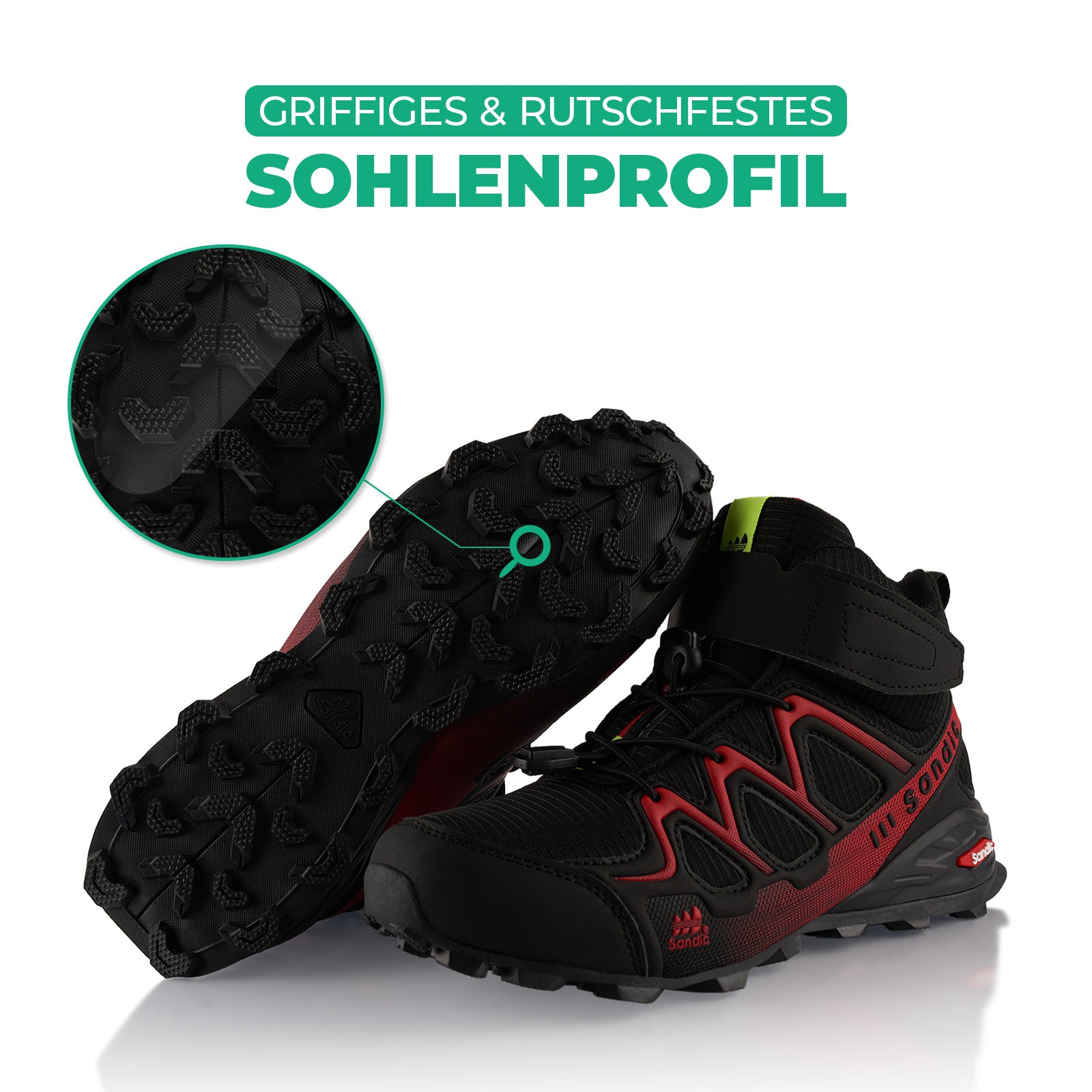 Wanderschuhe Trail Running Stiefel Wanderstiefel Schwarz Rot