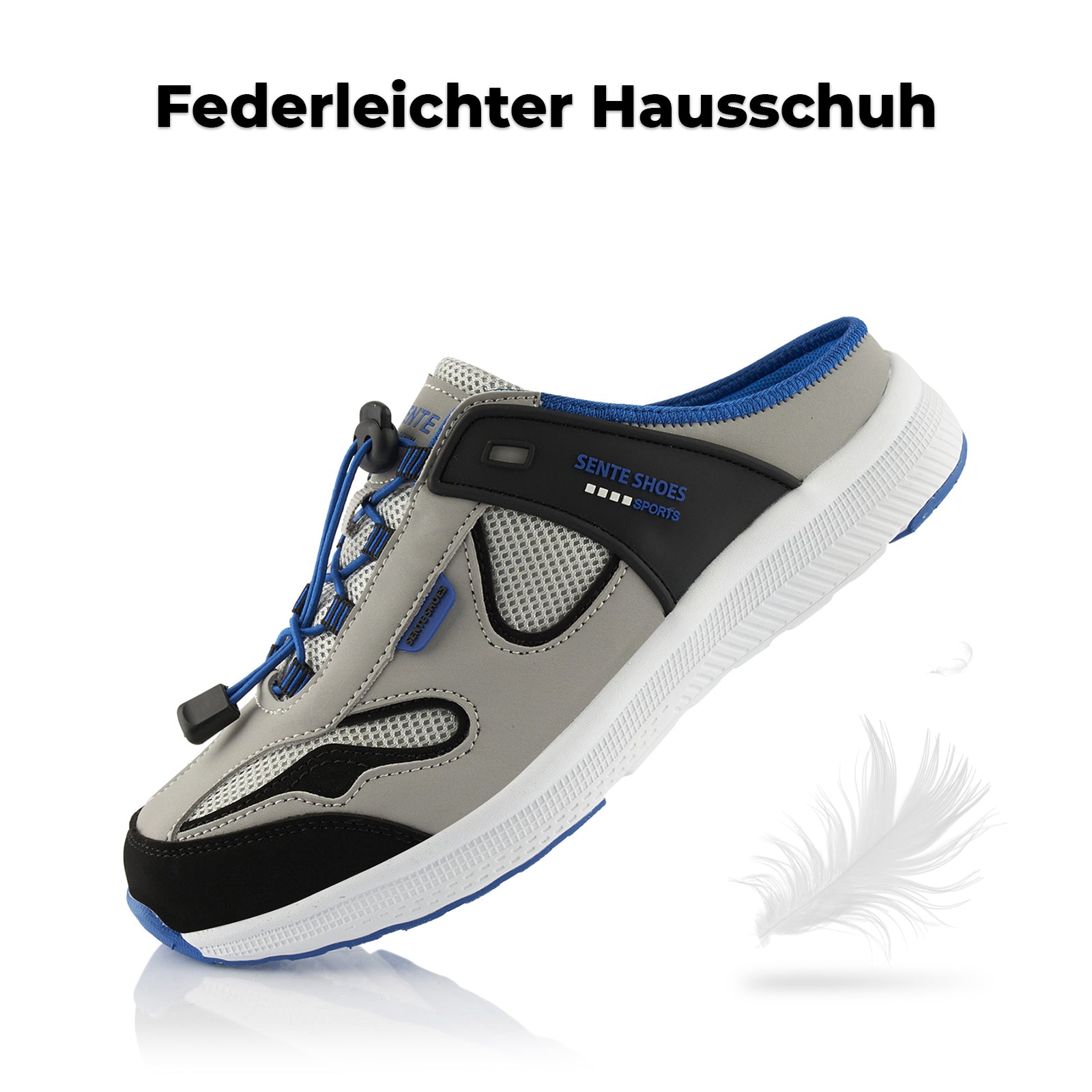 Hausschuhe bequeme Clogs – Grau-Schwarz