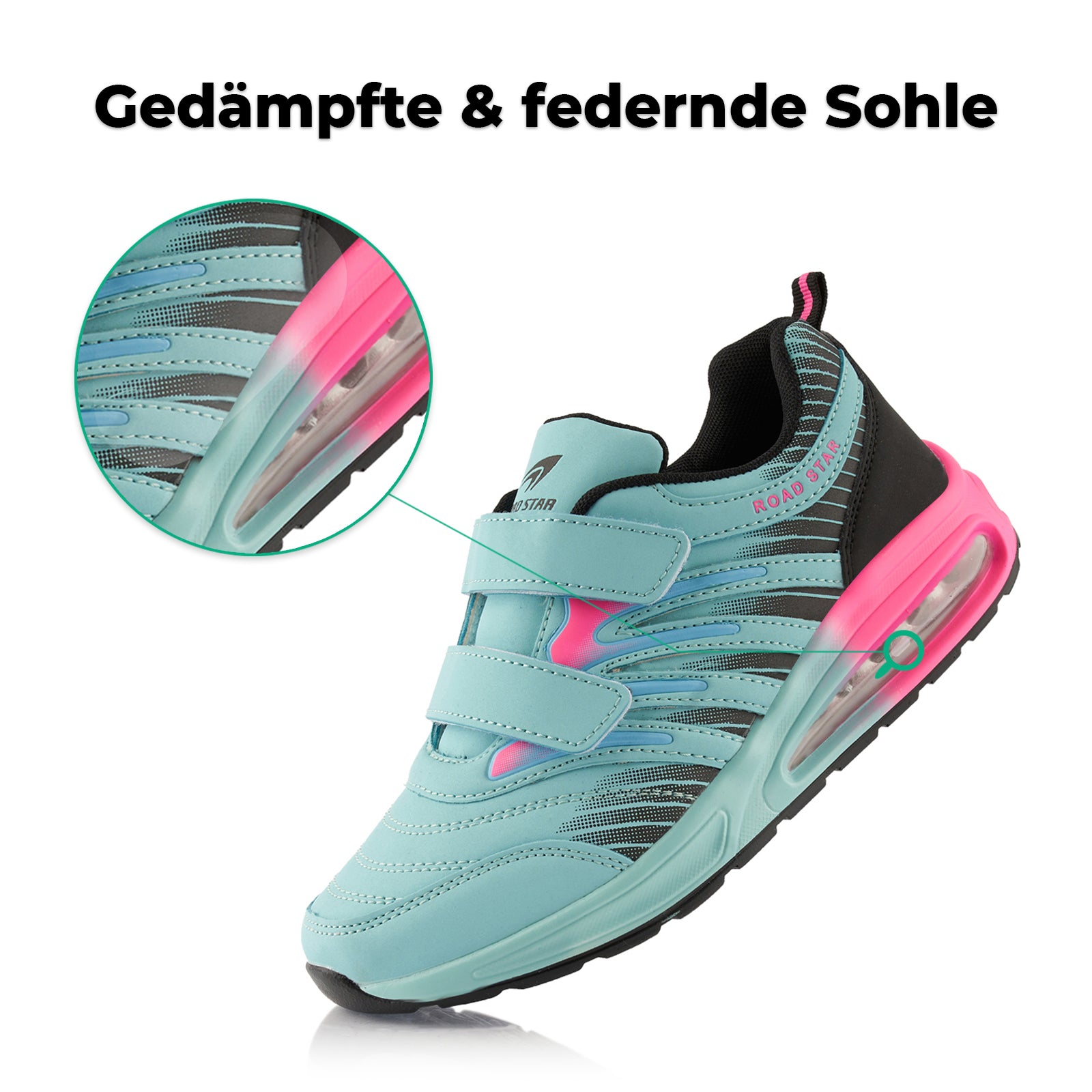 Sneaker Dämpfung Sportschuhe – Türkis-Schwarz